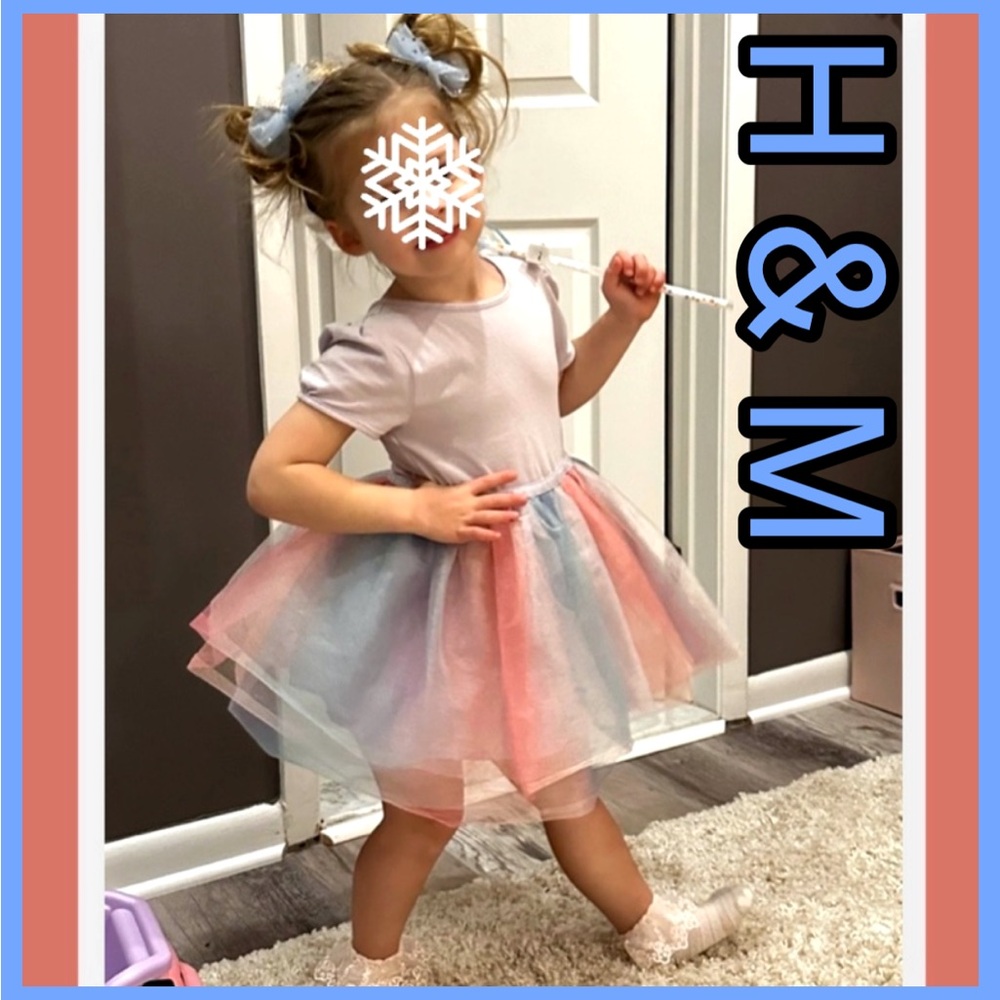H & M Pastel Rainbow Tutu Dress for Kids - 3/4T